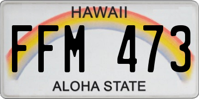 HI license plate FFM473