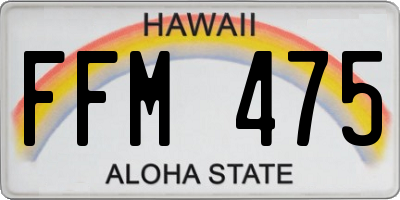 HI license plate FFM475