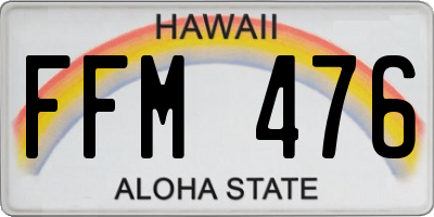 HI license plate FFM476