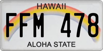 HI license plate FFM478