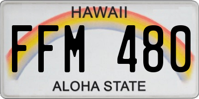 HI license plate FFM480