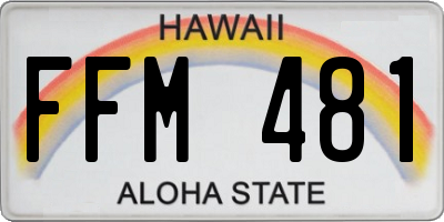 HI license plate FFM481