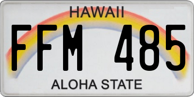 HI license plate FFM485
