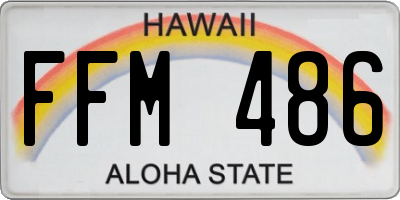 HI license plate FFM486
