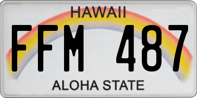 HI license plate FFM487