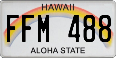 HI license plate FFM488