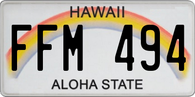 HI license plate FFM494