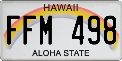 HI license plate FFM498