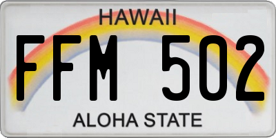 HI license plate FFM502