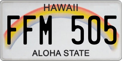 HI license plate FFM505