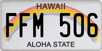 HI license plate FFM506