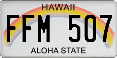 HI license plate FFM507