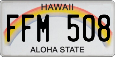 HI license plate FFM508