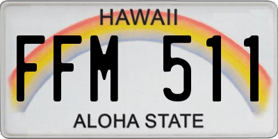 HI license plate FFM511