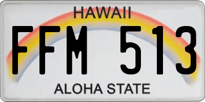 HI license plate FFM513