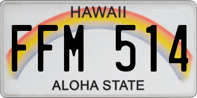 HI license plate FFM514