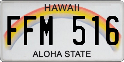 HI license plate FFM516