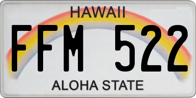 HI license plate FFM522