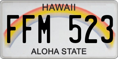 HI license plate FFM523
