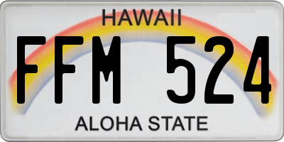 HI license plate FFM524