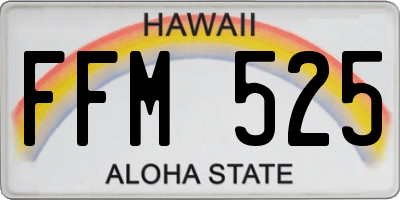 HI license plate FFM525