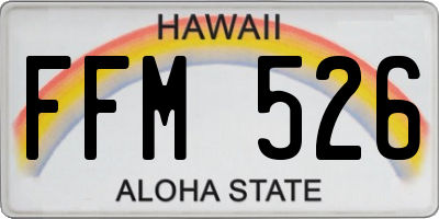 HI license plate FFM526