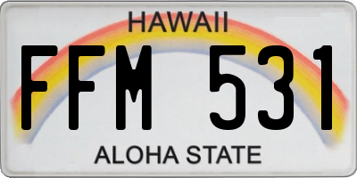 HI license plate FFM531