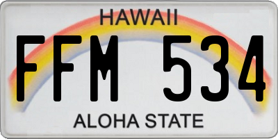 HI license plate FFM534