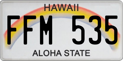 HI license plate FFM535