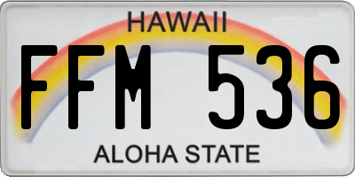 HI license plate FFM536