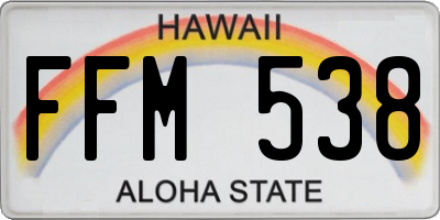 HI license plate FFM538