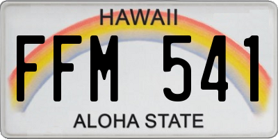 HI license plate FFM541