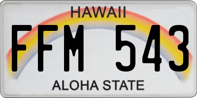 HI license plate FFM543
