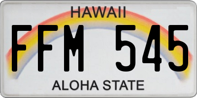 HI license plate FFM545