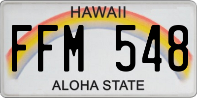 HI license plate FFM548