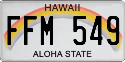 HI license plate FFM549