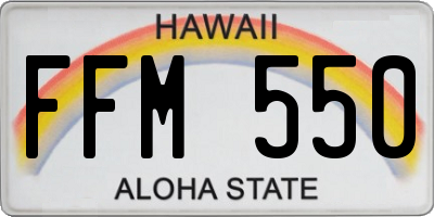 HI license plate FFM550