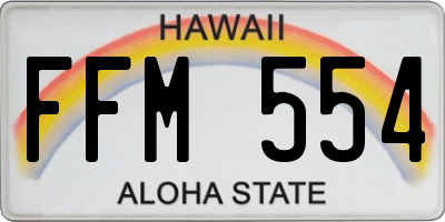 HI license plate FFM554