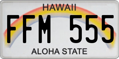 HI license plate FFM555