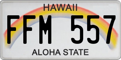 HI license plate FFM557