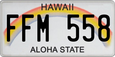 HI license plate FFM558