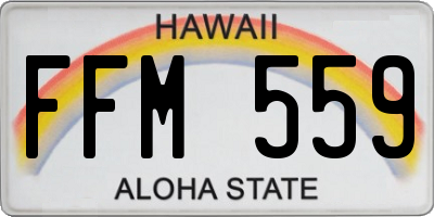 HI license plate FFM559