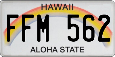 HI license plate FFM562