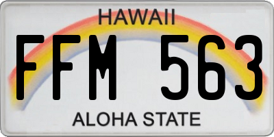 HI license plate FFM563