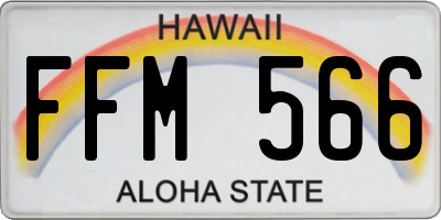HI license plate FFM566