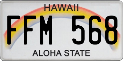 HI license plate FFM568