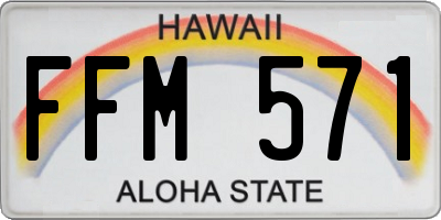 HI license plate FFM571