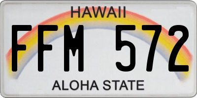 HI license plate FFM572