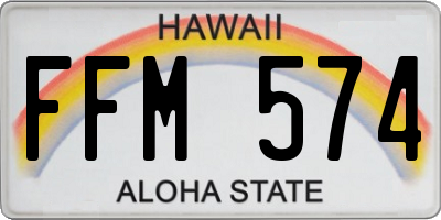 HI license plate FFM574