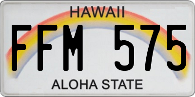 HI license plate FFM575